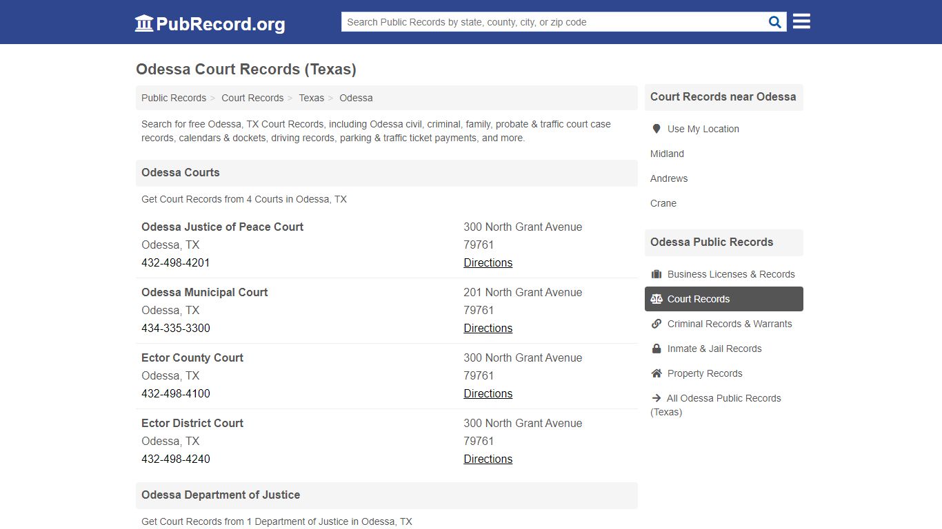 Free Odessa Court Records (Texas Court Records) - PubRecord.org