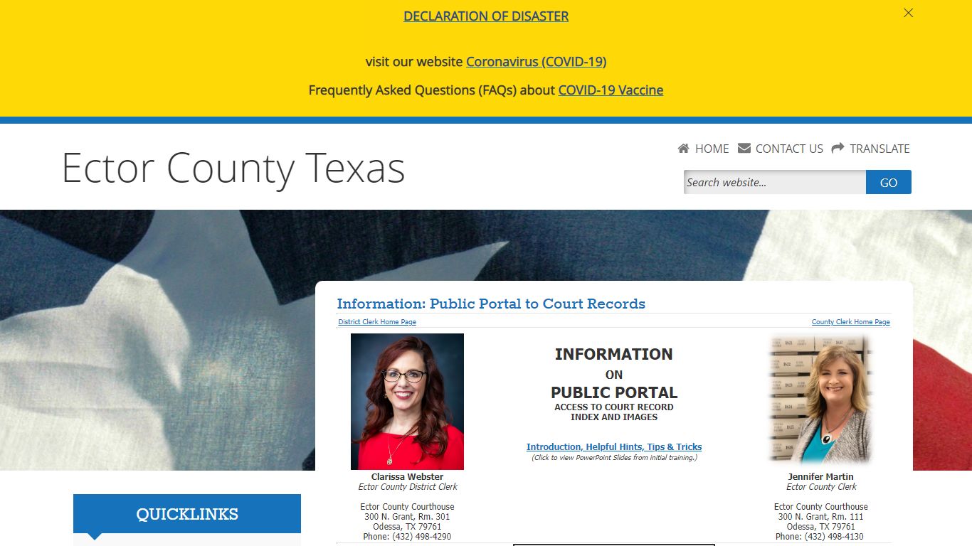 Welcome to Ector County Information: Public Portal to Court Records ...